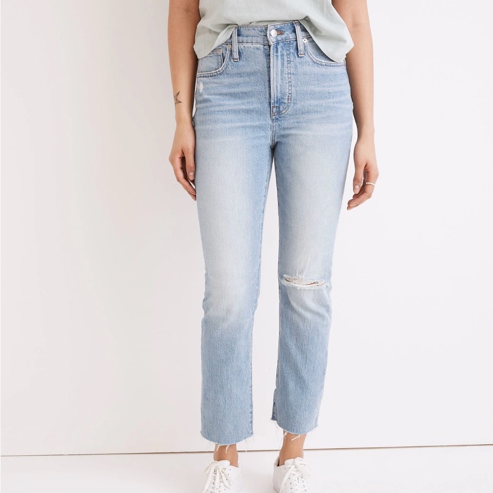 Madewell the petite perfect vintage jean in coney wash:destroyed edition